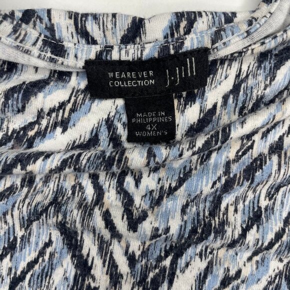 J. Jill Abstract Cowl Neck 3/4 Sleeve Tunic Shirt Plus Size 3X Casual Mature - Picture 7 of 9